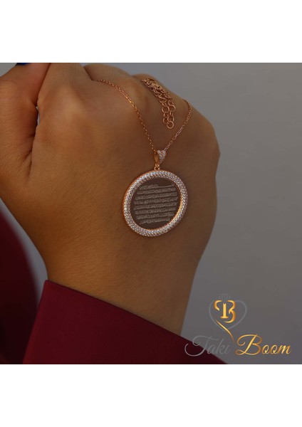 Dualı Kolye Beyaz Taşlı Ayetel Kürsi Gümüş Kolye modelleri