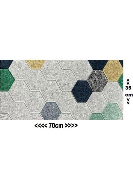 Kendinden Yapışkanlı Petek Desen Kreş Çoçuk Odası Salon Kreş Duvar Kağıdı Paneli 70 x 35 cm 1 Adet Nw153