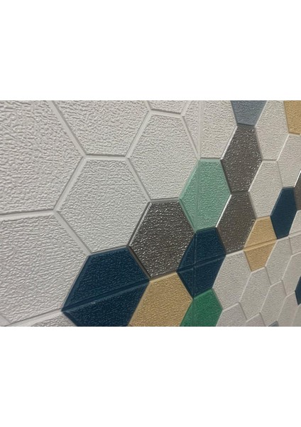 Kendinden Yapışkanlı Petek Desen Kreş Çoçuk Odası Salon Kreş Duvar Kağıdı Paneli 70 x 35 cm 1 Adet Nw153