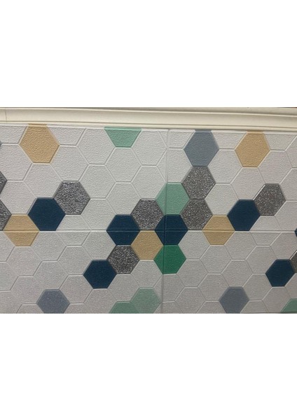 Kendinden Yapışkanlı Petek Desen Kreş Çoçuk Odası Salon Kreş Duvar Kağıdı Paneli 70 x 35 cm 1 Adet Nw153