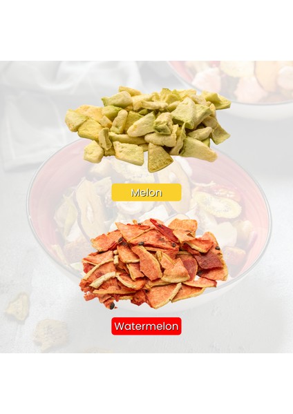 Ofresko Kuru Meyve Mix 4'lü Paket - 2x Freeze Dry Kavun ve 2x Oven Dry Karpuz - Katkısız & İlave Şekersiz