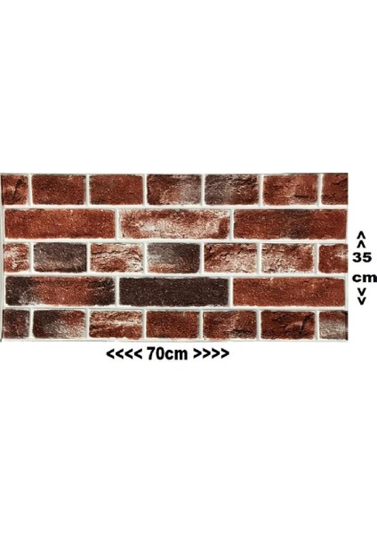 Kendinden Yapışkanlı Çok Renkli Taş Tuğla Desen Salon Ofis Duvar Kağıdı Paneli 70X35CM 1 Adet W149