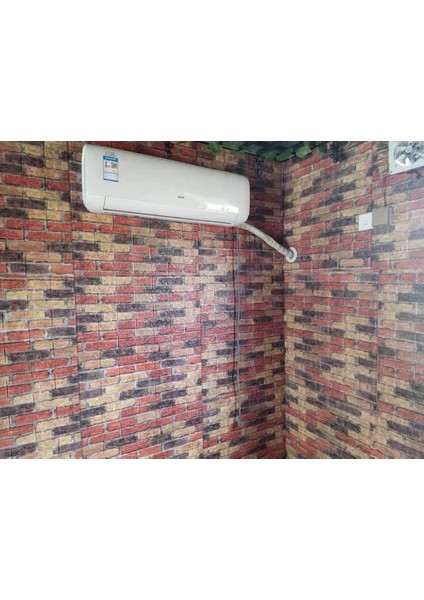 Kırmızı Siyah Çok Renkli Tuğla Ev Ofis Kendinden Yapışkanlı Duvar Paneli Kağıdı NW62 70X38CM 1 Adet