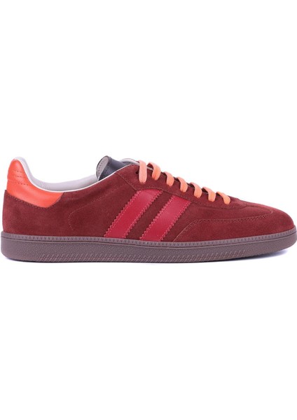 - Bordo Rengi Hakiki Süet Bağcıklı Erkek Sneaker 666-1077