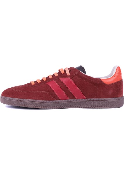 - Bordo Rengi Hakiki Süet Bağcıklı Erkek Sneaker 666-1077