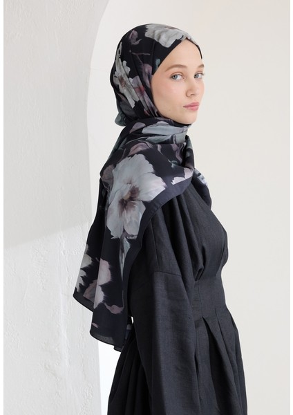 Soft Garden Desen Şal Siyah fırsatları