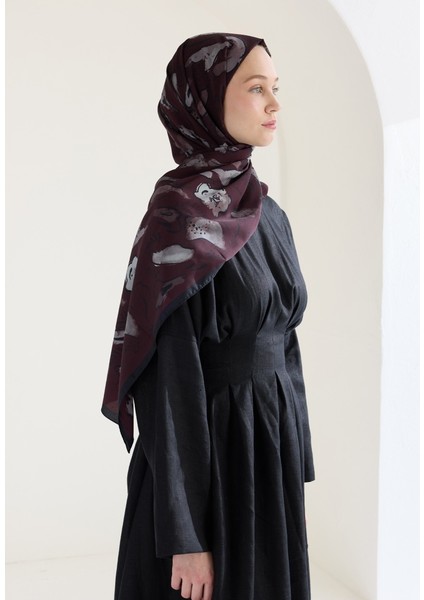 Arıa Desen Şal Bordo