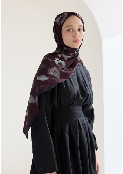 Arıa Desen Şal Bordo modelleri