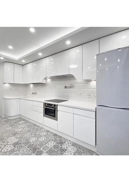 Parlak Beyaz 50X100CM Yapışkanlı Folyo Mutfak Dolap ve Mobilya Kaplama Folyosu