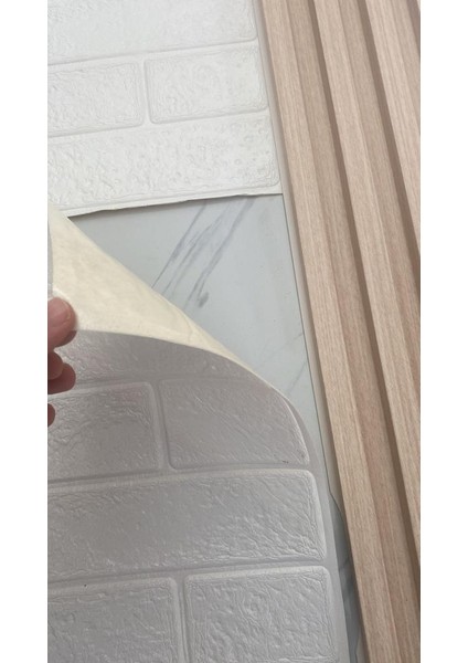 70X70CM 1 Adet Yapışkanlı Dekoratif Tuğla Desen Beyaz Tezgah Arası Salon Duvar Kağıdı Paneli NW168 modelleri