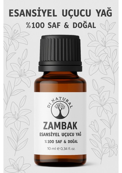 Zambak Uçucu Yağ Saf Doğal Esans Buhurdanlık Difüzör Oda Esansı 10 ml