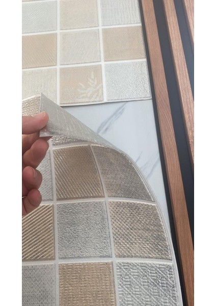 70X70CM 1 Adet Yapışkanlı Dekoratif Küp Desen Renkli Tezgah Arası Salon Duvar Kağıdı Paneli NW167 fırsatları