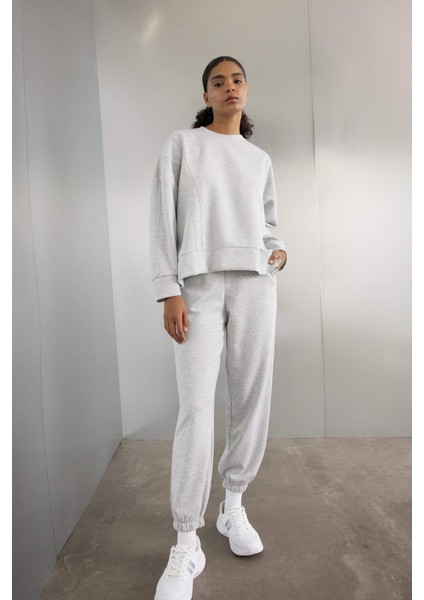 Fit Jogger Eşofman Altı Oversize Geniş Kalıp Cepli Standart Boy Skuba Dalgıç Kumaş Z6694AZ24AU