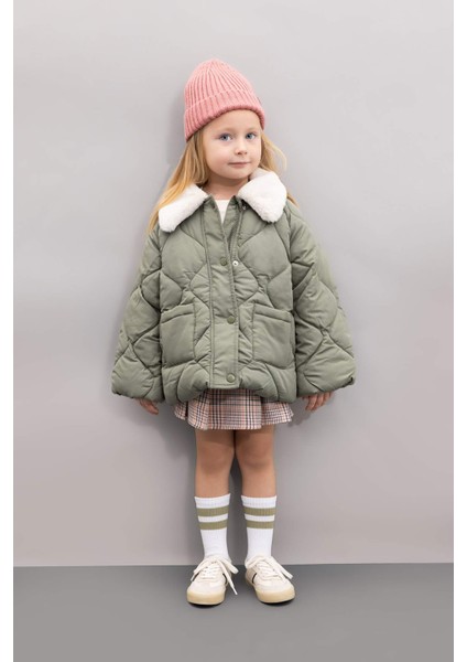 Kız Bebek Kapitoneli Pelüş Yaka Mont C3496A524AU