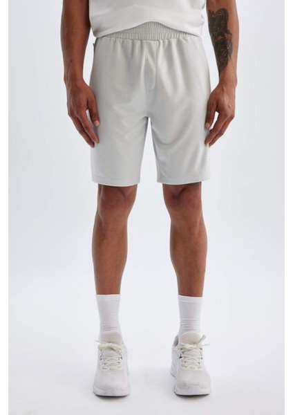 Fit Gri Slim Fit Dar Kesim Sporcu Standart Paça Şort V3030AZ24AU