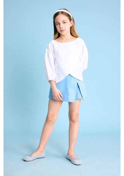 Kız Çocuk Gabardin Şort Etek C0127A824SM