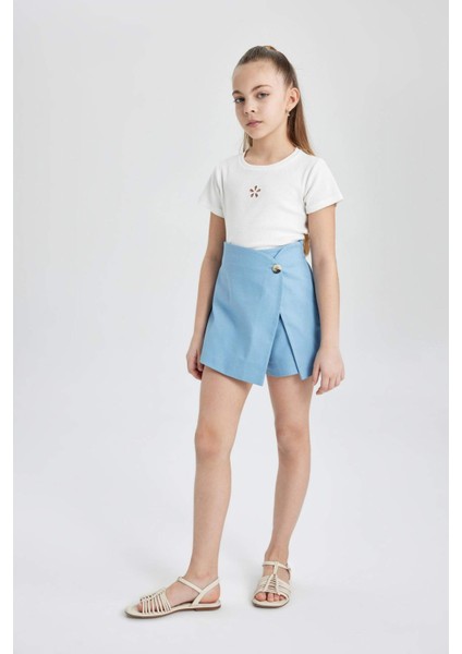 Kız Çocuk Gabardin Şort Etek C0127A824SM