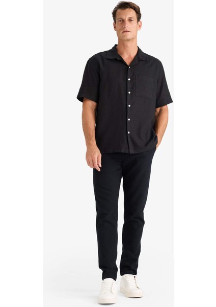 %100 Pamuk Relax Fit Rahat Kesim Yazlık Müslin Kısa Paça Pamuklu Jogger Pantolon D6260AX25SP