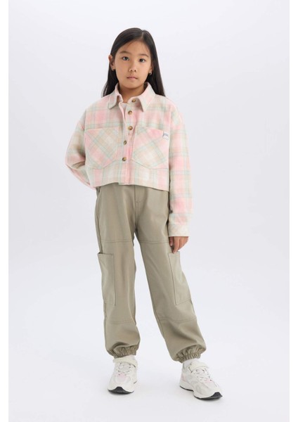 Kız Çocuk Kargo Cepli Beli ve Paçası Lastikli Pamuklu Paraşüt Pantolon C8843A824AU fiyatları