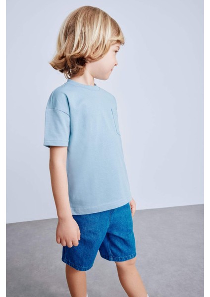 Erkek Bebek Bisiklet Yaka Basic Düz Kısa Kollu Tişört B7005A525SM modelleri