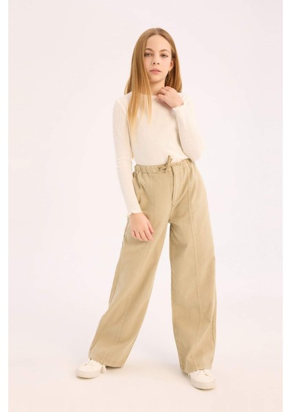 Kız Çocuk Wide Leg Geniş Paça Pamuklu Pantolon D7609A825SM fırsatları