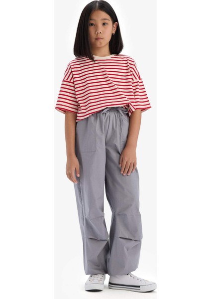 Kız Çocuk Paraşüt Jogger Paça Pamuklu Pantolon D7606A825SM