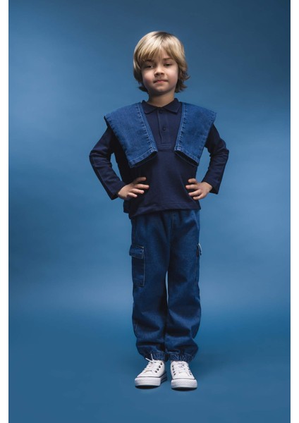 Erkek Bebek Esnek Bantlı Paça Jean Pantolon D7769A525SP fiyatları