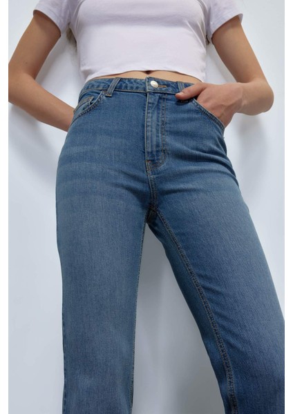 Mia Yüksek Bel Geniş Paça Jean Pantolon D6640AX25SP fırsatları