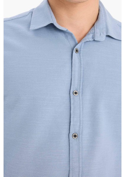 Slim Fit Dar Kesim Pamuklu Basic Düz Uzun Kollu Gömlek A4644AX25SP indirimleri