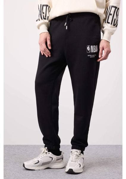 Fit NBA Wordmark Kalın Jogger Eşofman Altı Standart Fit Cepli Lastikli Paça D6576AX25SP