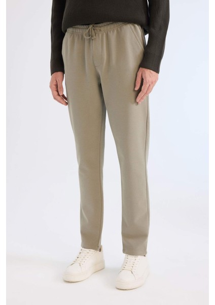 Jogger Pantolon Esnek Basic Düz Beli Bağcıklı Cepli Düz Paça C6022AX25SP
