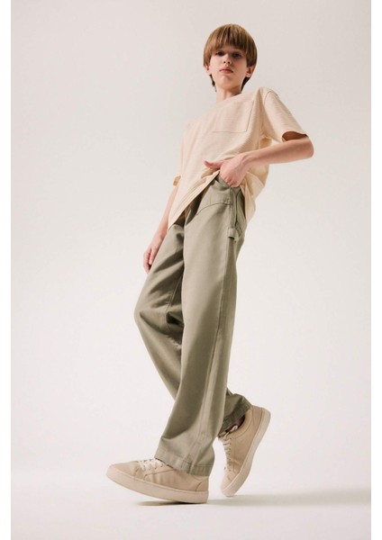 Erkek Çocuk Wide Leg Standart Paça Gabardin Pantolon D7796A825SP modelleri