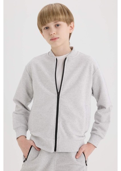 Erkek Çocuk Kolej Yaka Bomber Pike Cardigan D8553A825SP