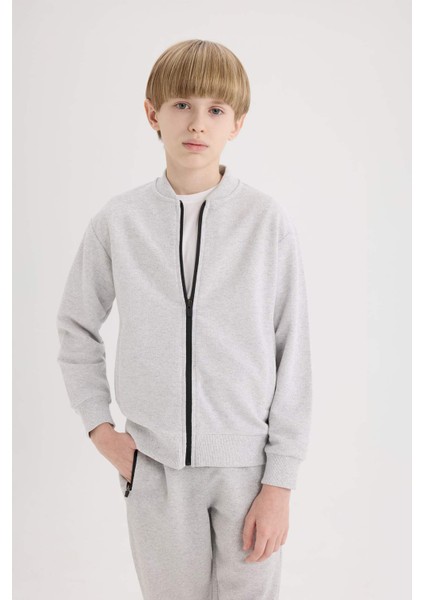 Erkek Çocuk Kolej Yaka Bomber Pike Cardigan D8553A825SP