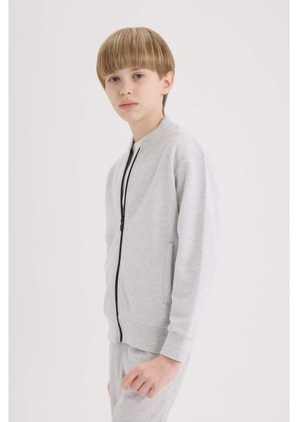 Erkek Çocuk Kolej Yaka Bomber Pike Cardigan D8553A825SP
