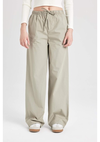 Coool Straight Fit Poplin Pantolon Basic Düz Cepli Lastikli Bel Bağcıklı D3764AX24AU