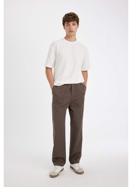 %100 Pamuk Yazlık Jogger Pantolon Wide Leg Bol Rahat Kesim Paraşüt Beli Bağcıklı Geniş Bol Paça C9159AX24AU modelleri