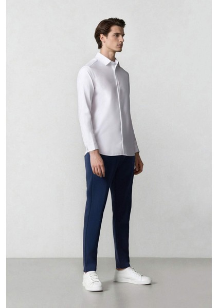 Tailored Fit Normal Kesim Düz Paça Her Yöne Esneyen Yazlık Kumaş Pantolon C7508AX25SP