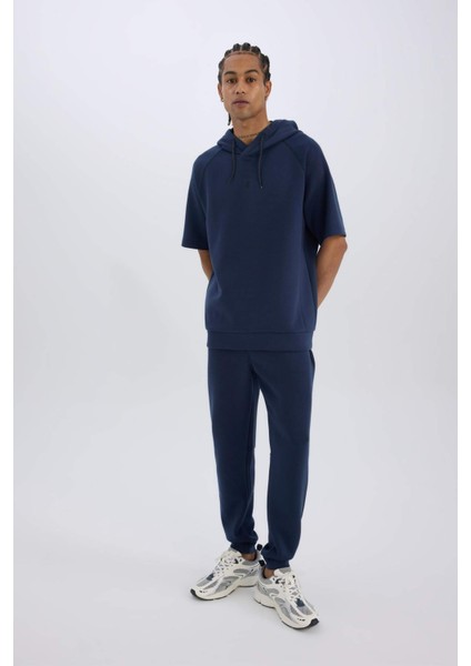 Fit Slim Fit Jogger Eşofman Altı Dar Kesim Skuba Dalgıç Kumaş Standart Paça Beli Bağcıklı Lastikli Paça Z9112AZ25SP