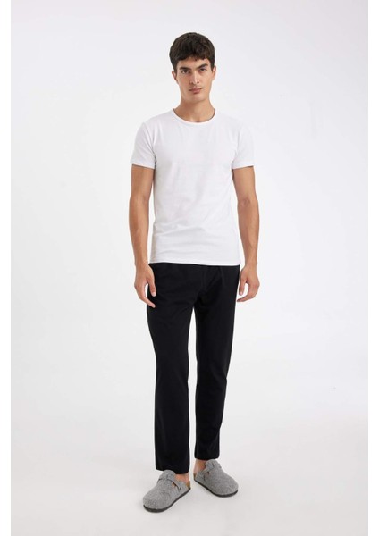 Regular Fit Beli Bağcıklı Düz Paça Cepli Pijama Altı Z7323AZ24AU fırsatları