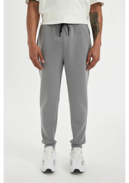 Fit Slim Fit Sporcu İnce Jogger Eşofman Altı Dar Kesim Skuba Dalgıç Kumaş Standart Paça Beli Bağcıklı Lastikli Paça Z9112AZ24AU