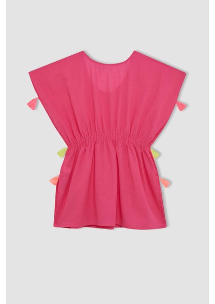 Kız Çocuk Püsküllü Plaj Kimonosu modelleri