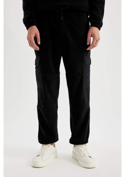 Regular Fit Polar Eşofman Altı Beli Paçası Lastikli Kargo Cepli A7040AX24AU