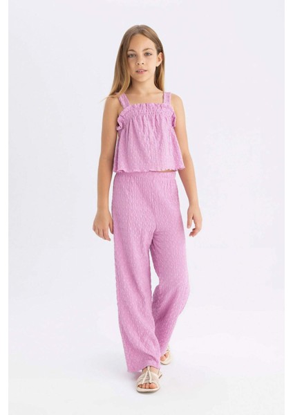 Kız Çocuk Wide Leg Geniş Bol Paça Bürümcük Pantolon C5327A824SM