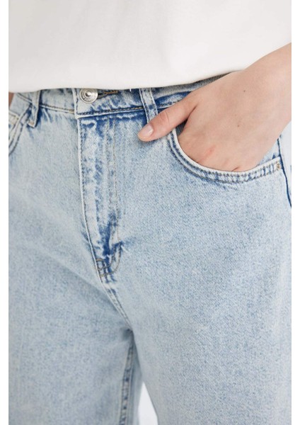 90's Wide Leg Yırtık Detaylı Yüksek Bel Paça Ucu Kesik Uzun Jean Yıkamalı Pantolon C2395AX24SP indirimleri