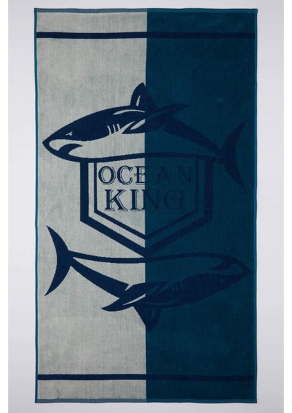 Erkek Desenli Pamuklu Plaj Havlusu W8346AZ24SM