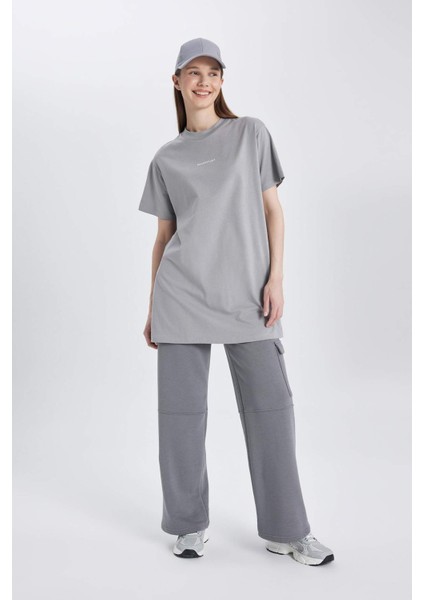 Wide Leg Geniş Bol Paça Eşofman Altı Beli Lastikli Kargo Cepli Basic Düz C0120AX24SP fırsatları