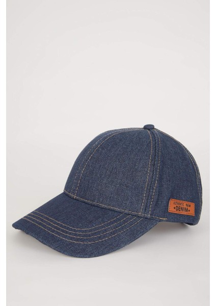 Erkek Etiket Baskılı Jean Cap Şapka A9520AX24SM