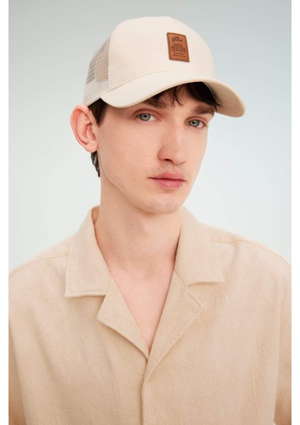 Erkek Etiket Baskılı Dokuma Beyzbol Basketbol Şapkası B7990AX24SM