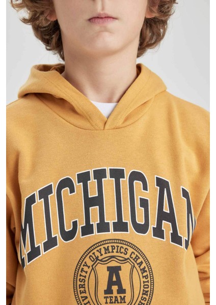 Erkek Çocuk Oversize Geniş Kalıp Kapüşonlu Baskılı Sweatshirt B7104A824SP indirimleri
